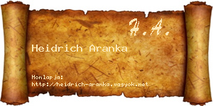 Heidrich Aranka névjegykártya